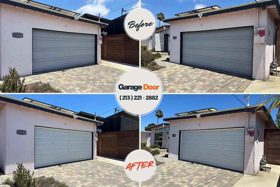 Before and after: garage door installation Bayshore, NC